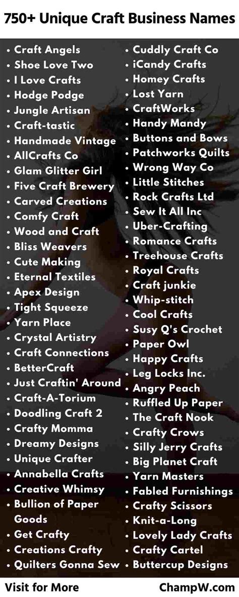 Best Arts and Crafts Business Name Ideas