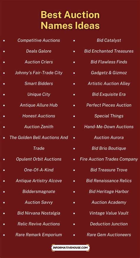 Best Auction Business Name Ideas That Sell