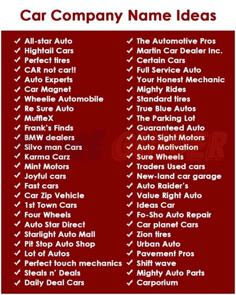 Best Auto Body Business Name Ideas for Success