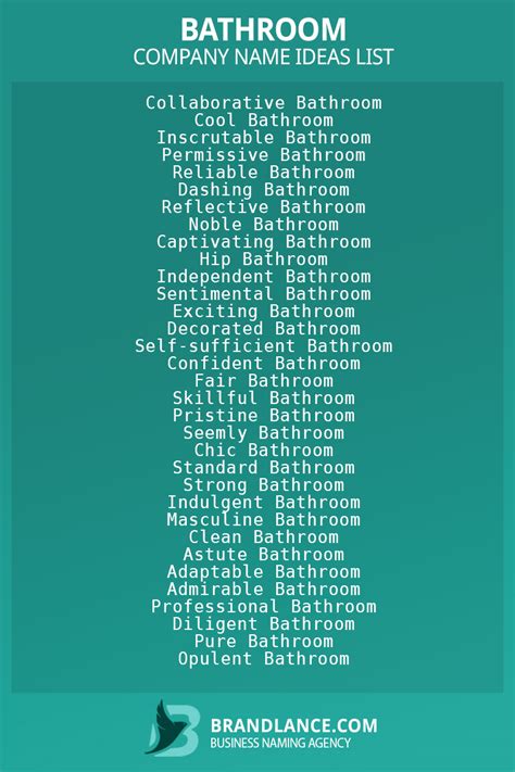 Top 10 Bathroom Business Name Ideas