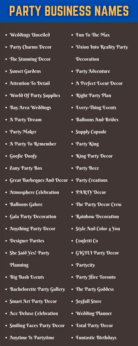Best Birthday Party Business Name Ideas 2023