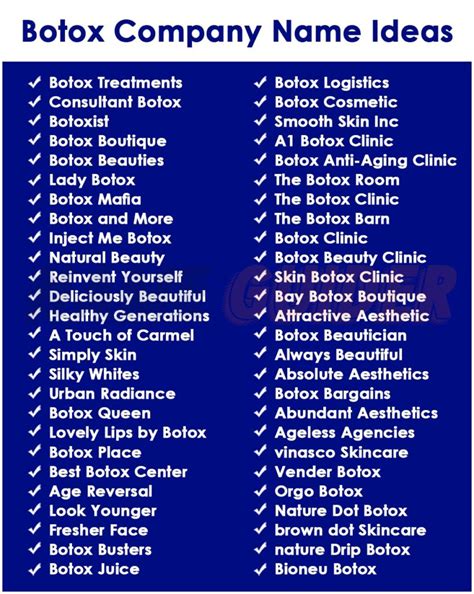 Top Botox Business Name Ideas to Boost Your Practice