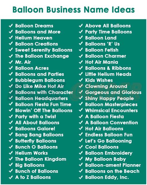 Best Business Name Ideas for Balloons