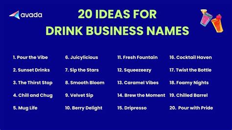 Best Business Name Ideas for Drinks