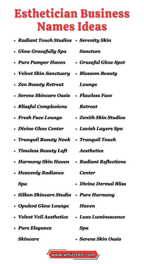 Best Business Name Ideas for Esthetician