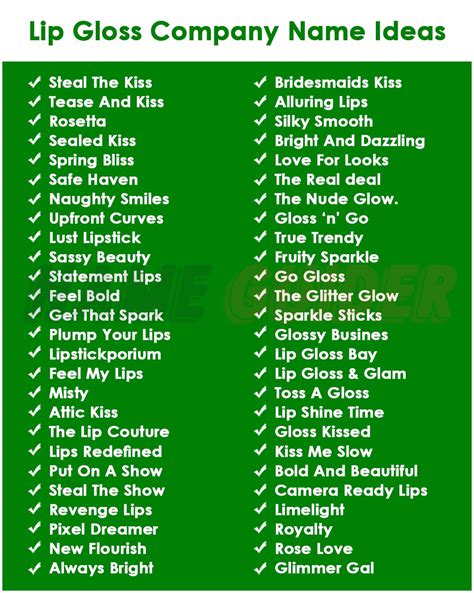 Business Name Ideas for Lip Gloss That Sparkle