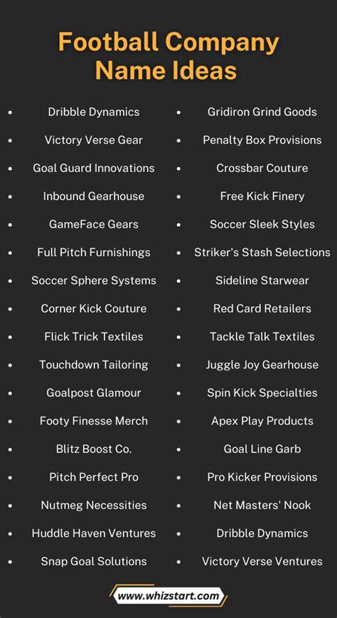 Best Soccer Company Names Ideas