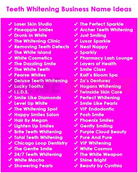 Best Business Name Ideas for Teeth Whitening Services