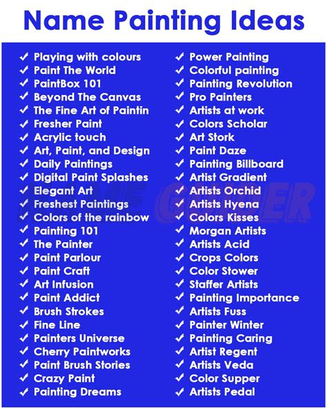 Top Business Name Ideas Painting That Stand Out