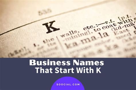 Catchy Business Name Ideas Starting With K