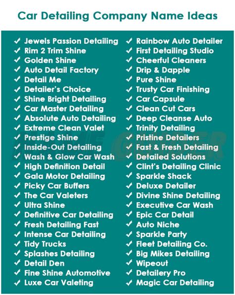 Best Car Valeting Business Name Ideas for 2023