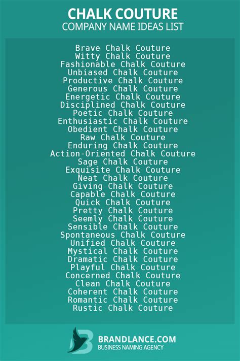 Chalk Couture Business Name Ideas That Will Inspire Creativity