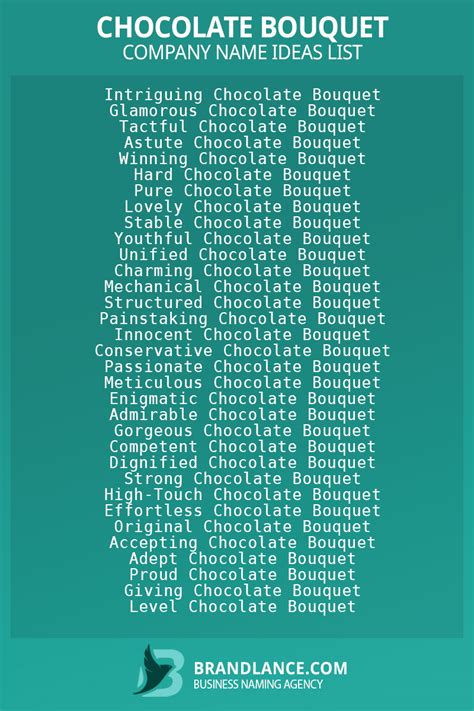 Creative Chocolate Bouquet Business Name Ideas