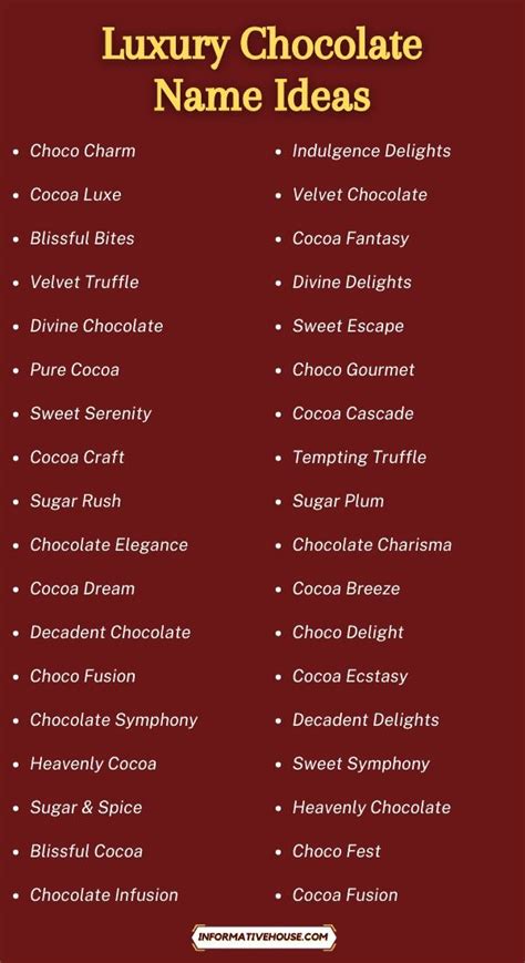 Top 10 Catchy Chocolate Business Name Ideas 2023