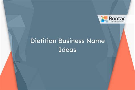 Creative Dietitian Business Name Ideas for Success