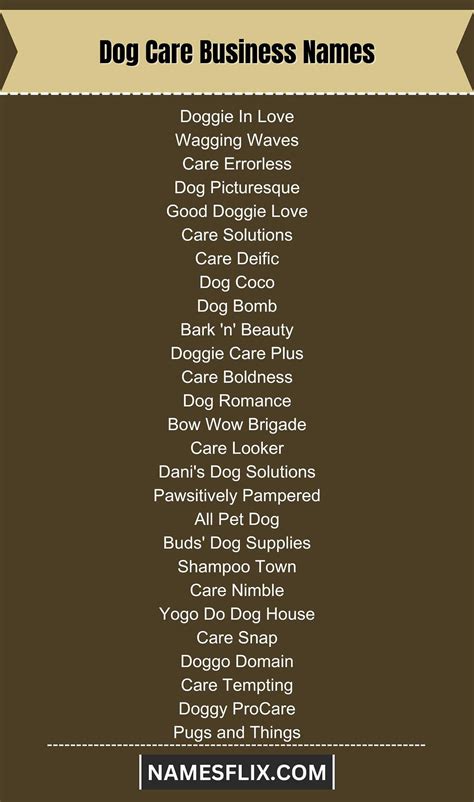 Top 20 Dog Care Business Name Ideas Youll Love