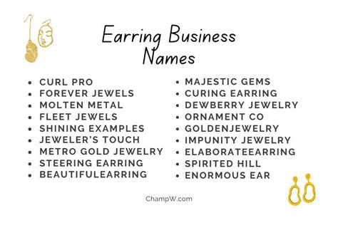 Top Earring Business Name Ideas Unveiled