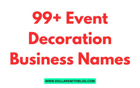 Event Decoration Business Name Ideas That Stand Out