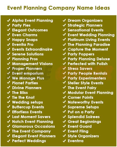 Top Event Planning Business Name Ideas That Stand Out