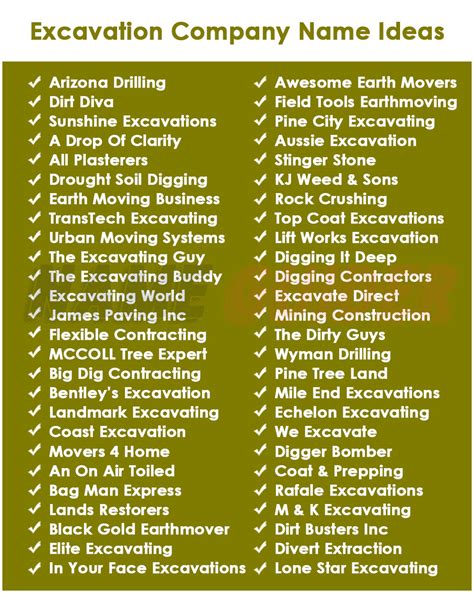 Best Excavating Business Name Ideas for a Winning Brand Identity