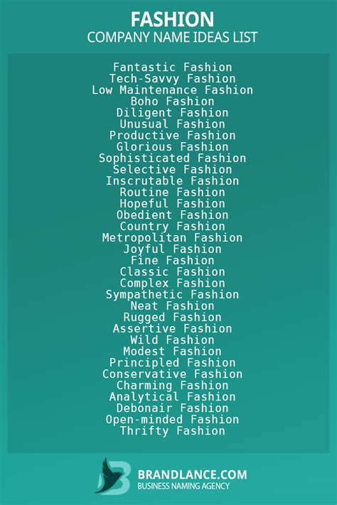Top Fashion Business Name Ideas List