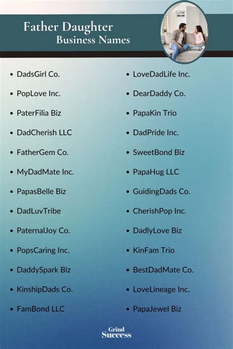 Top Father-Daughter Business Name Ideas