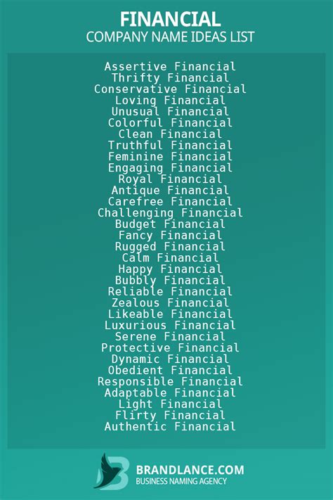 Best Financial Services Business Name Ideas