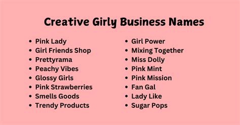 Best Girly Business Name Ideas 2023