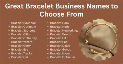 Top Business Name Ideas for Bracelets That Attract Customers