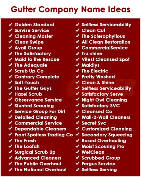 Best Gutter Cleaning Business Name Ideas