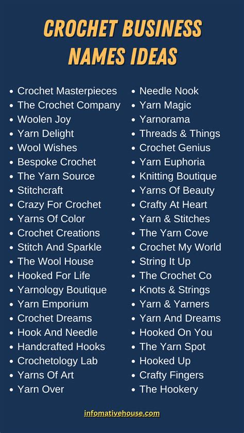 Top Crochet Business Name Ideas for Handmade Crafts