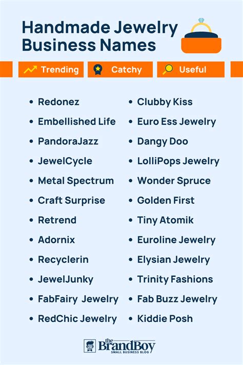 Top Handmade Jewellery Business Names Ideas