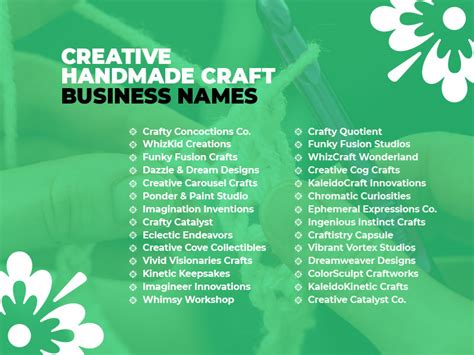 Best Homemade Crafts Business Name Ideas 2023