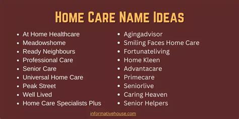 Best In Home Care Business Name Ideas for a Successful Venture