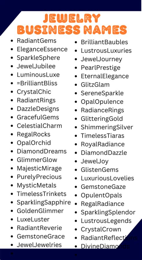 Best Jewelry Business Name Ideas