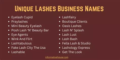 Best Lashes Business Name Ideas 2023
