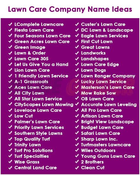 Best Lawn Care Business Name Ideas