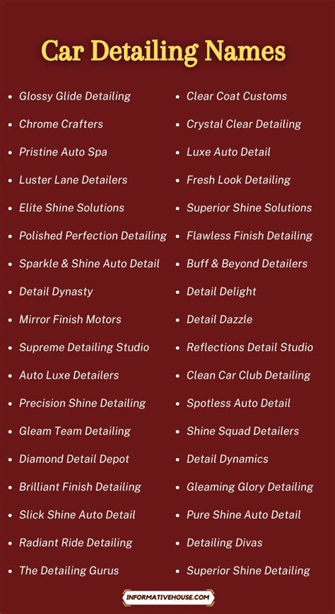 Best Mobile Car Detailing Business Name Ideas