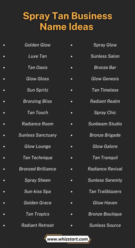 Best Mobile Spray Tan Business Name Ideas 2023