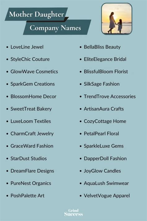 Best Mom and Daughter Business Names Ideas