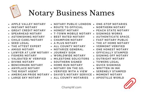 Notary Signing Agent Business Name Ideas That Stand Out