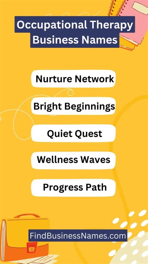 Best Occupational Therapy Business Name Ideas