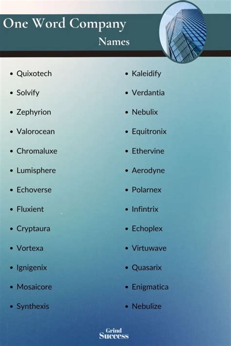 Catchy One-Word Business Name Ideas