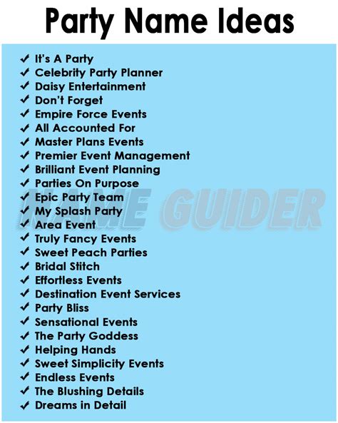 Top 50 Party Planning Business Name Ideas for 2023