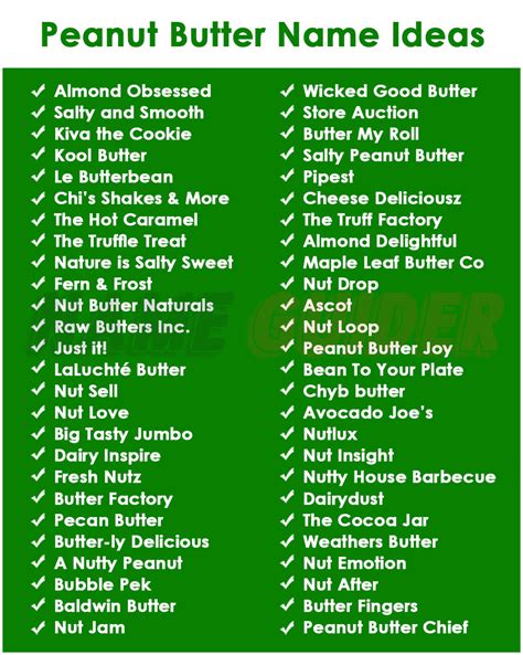 Top Peanut Butter Business Name Ideas