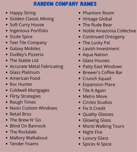 Unlock Creative Random Business Name Ideas for Your Next Venture
