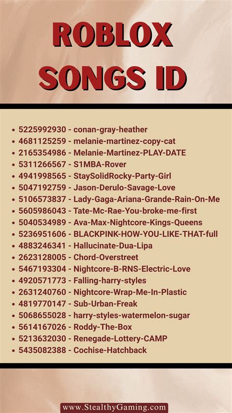 Roblox Music Id Codes