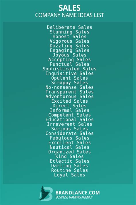 Top Sales Business Name Ideas for Unforgettable Branding