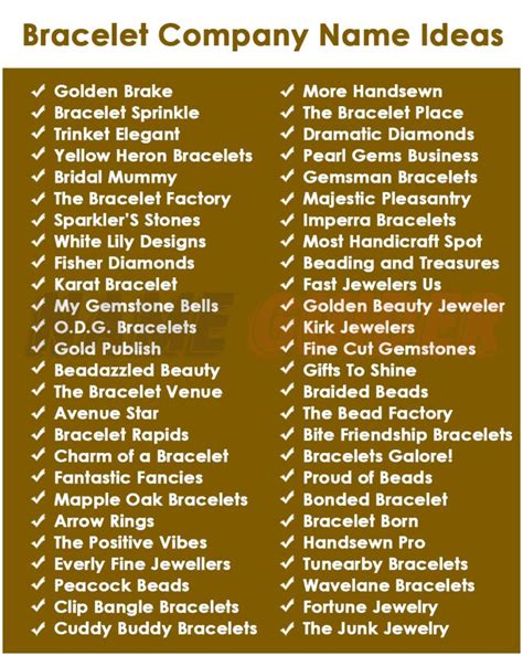 Best Small Bracelet Business Name Ideas