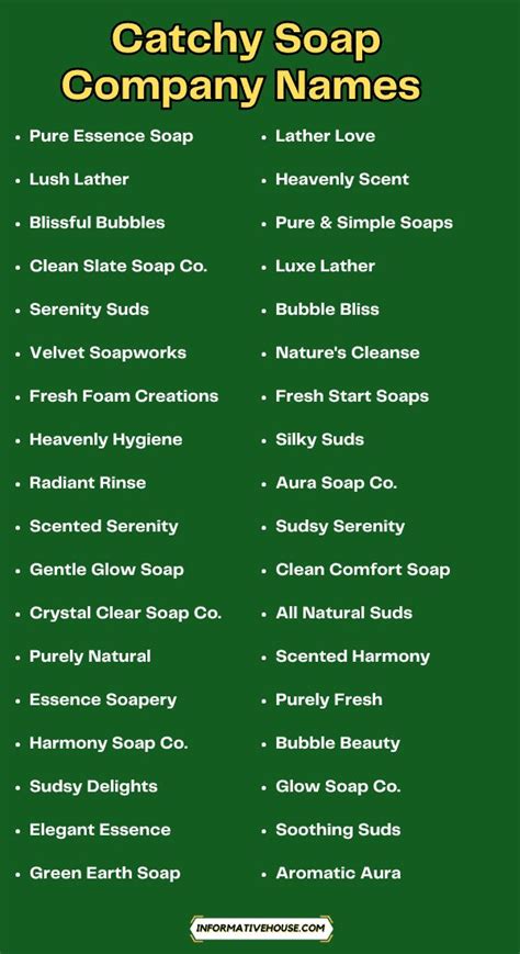 Top Soaps Business Name Ideas Revealed!
